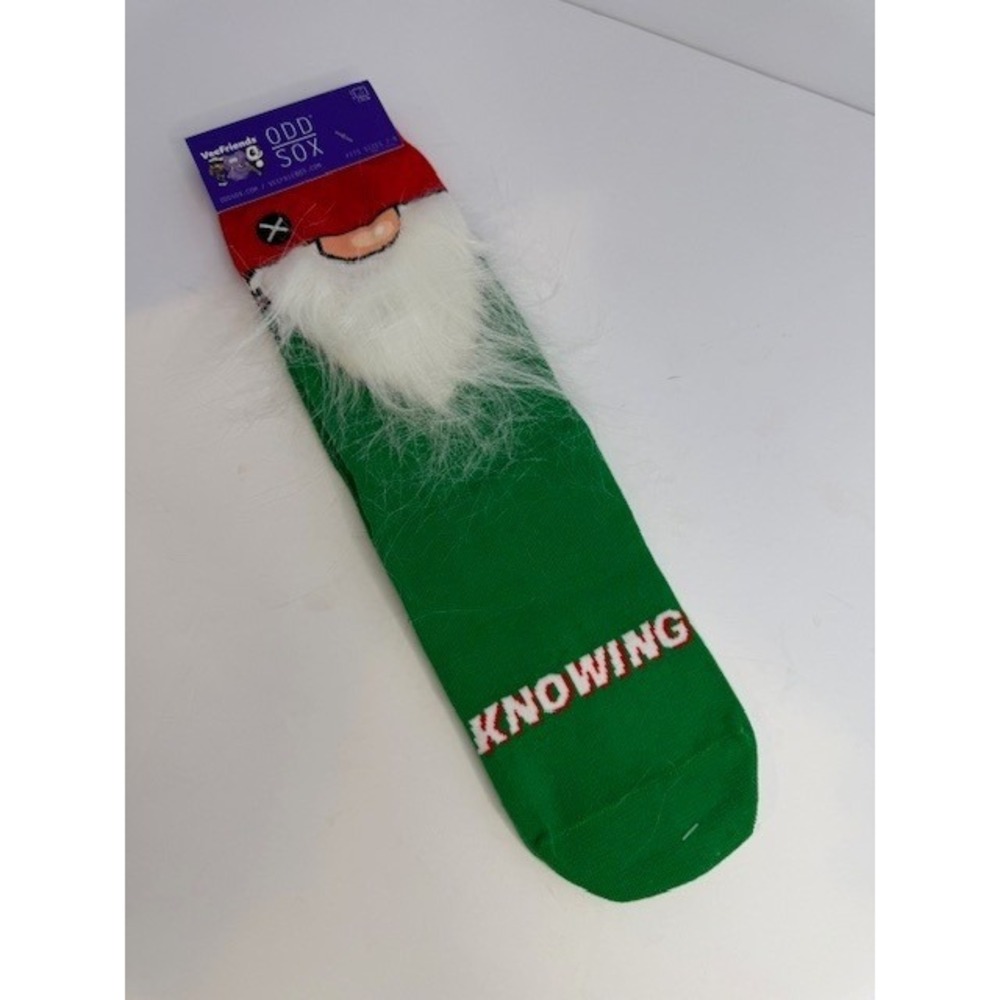 Odd‎ Sox VeeFriends Knowing Gnome Crew Socks Fur Beard Mens Sz 6-12 NEW